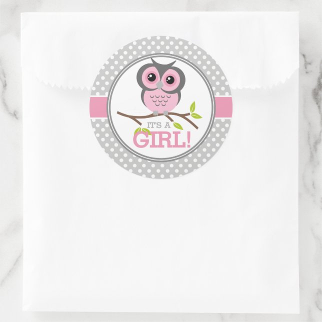 Adorable Owles The a Girl Runder Aufkleber (Tasche)