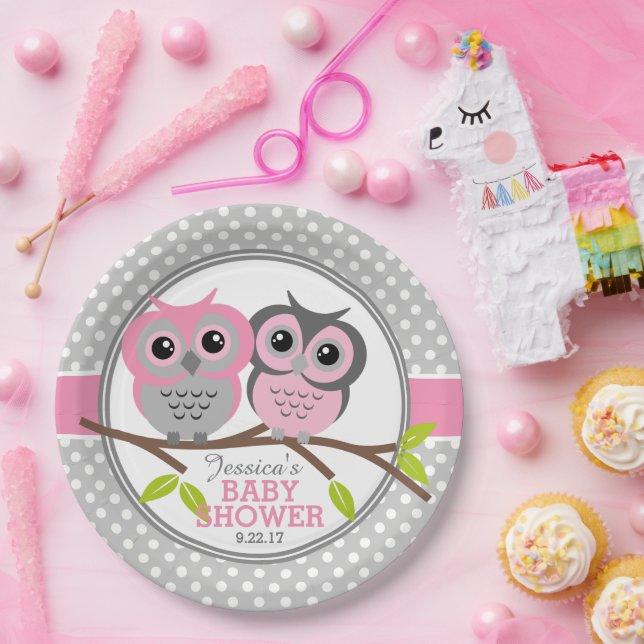 Adorable Owls Baby Dusche Pappteller (Party)