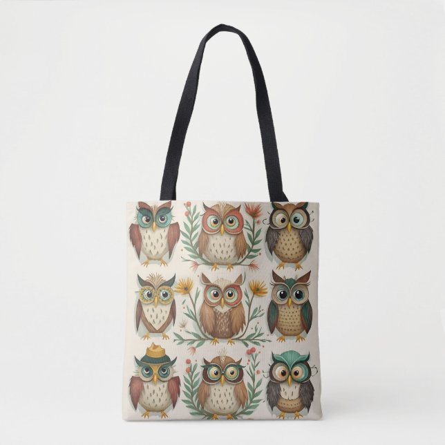 Adorable Owls stilvolle modische Tragetaschen Tasche (Vorderseite)