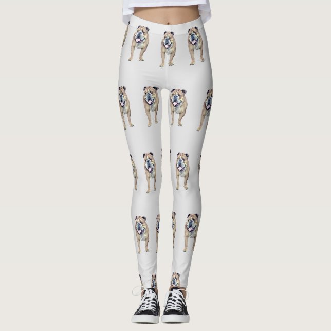 Adorable Painted Chien-taureau Leggings (Devant)