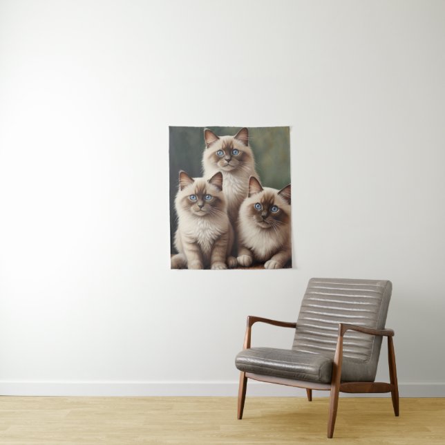 Adorable Pair Ragdoll Kittens Sweet Cat Wandteppich (Beispiel)