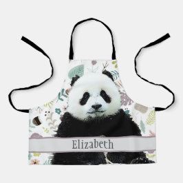Adorable Panda Bär Aquamarin Name Kinder Tier Schürze