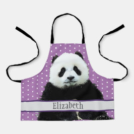 Adorable Panda Bär Aquamarin Name Kinder Tier Schürze