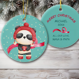 Adorable Panda Bär Grandchild Weihnachten Keramik Ornament
