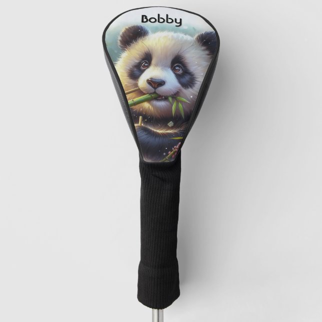 Adorable Panda Bären essen Bamboo Persönlich Golf Headcover (Vorderseite)