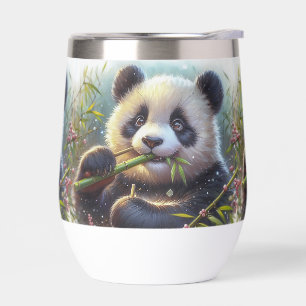 Adorable Panda Bären essen Bambus