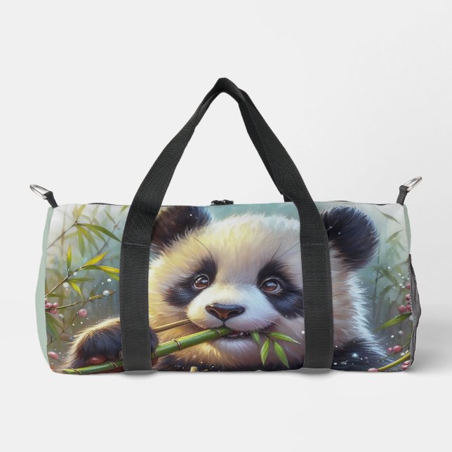 Adorable Panda Bären essen Bambus Duffle Bag (Vorderseite)