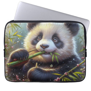 Adorable Panda Bären essen Bambus Laptopschutzhülle