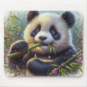 Adorable Panda Bären essen Bambus Mousepad