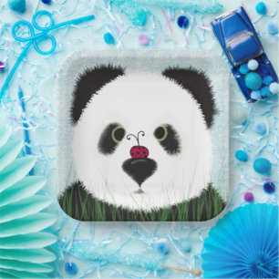 Adorable Panda Bear Pappteller