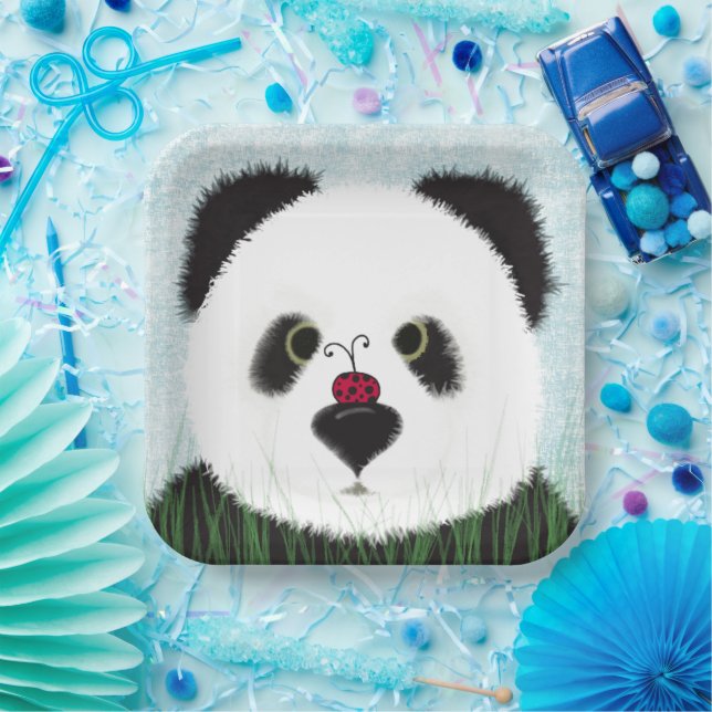 Adorable Panda Bear Pappteller (Party)