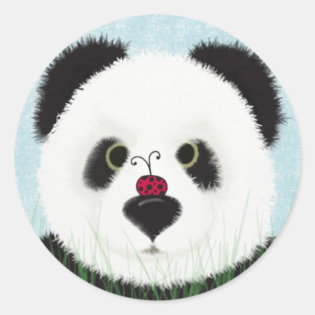 Adorable Panda Bear Runder Aufkleber (Vorderseite)