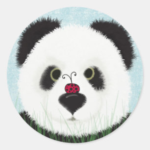 Adorable Panda Bear Runder Aufkleber