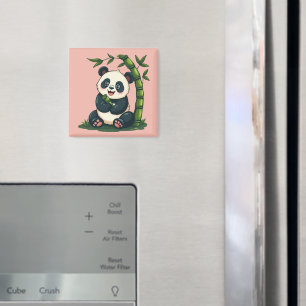 Adorable Panda Hugging Bamboo Niedlicher Cartoon K Magnet
