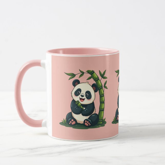 Adorable Panda Hugging Bamboo Niedlicher Cartoon K Tasse (Links)