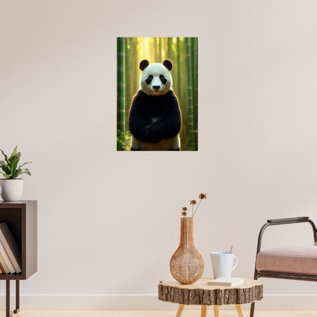 Adorable Panda im Bambuswald Poster (Wohnzimmer 3)