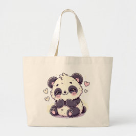 Adorable Panda Tote Bag - Niedliches Zubehör Jumbo Stoffbeutel