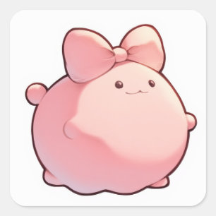 Adorable Pastel Illustration Quadratischer Aufkleber