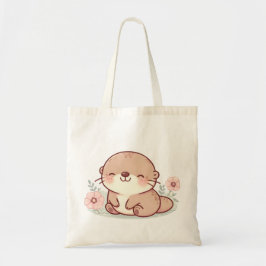 Adorable Pastel Otter Tote Bag - Kawaii Niedliches Tragetasche