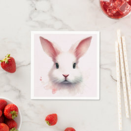 Adorable Pastel Pink Bunny Paper Napkins Serviette