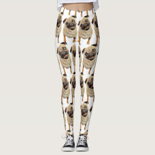 Adorable Pastel tiré Carlin chien Leggings