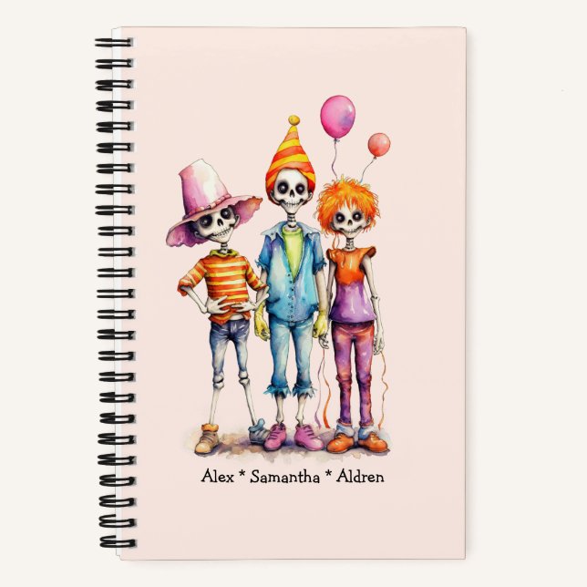 Adorable Pastel Zombie Trio - Niedliches Halloween Notizbuch (Vorderseite)