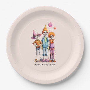 Adorable Pastel Zombie Trio - Niedliches Halloween Pappteller