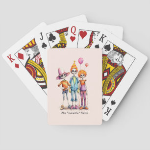 Adorable Pastel Zombie Trio - Niedliches Halloween Spielkarten