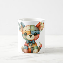 Adorable Patchwork Dog #5 Digitale Kunst Kaffeetasse
