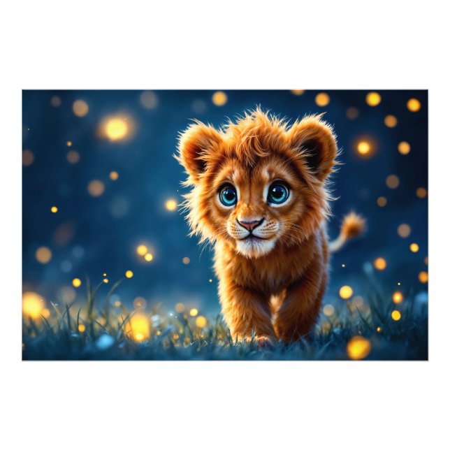 Adorable Pelztierkugel mit funkelnden Augen Fotodruck (Vorne)