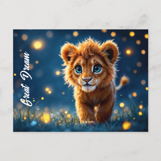 Adorable Pelztierkugel mit funkelnden Augen Postkarte (Vorderseite)