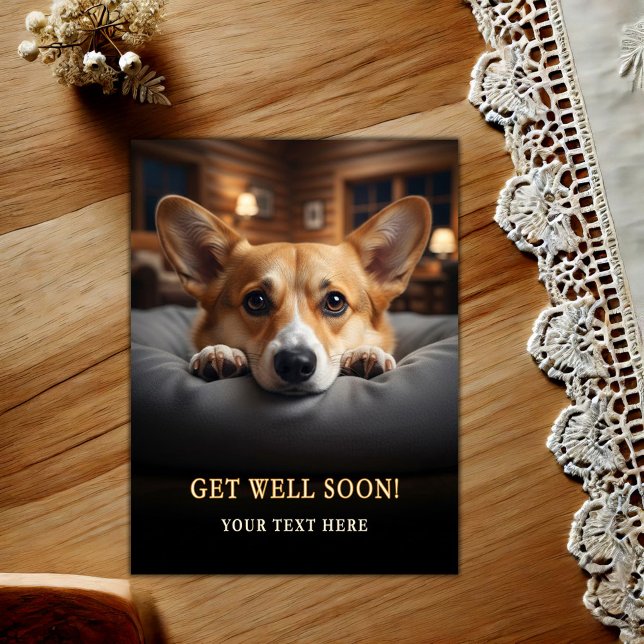 Adorable Pembroke Welsh Corgi Get Well Postkarte (Von Creator hochgeladen)