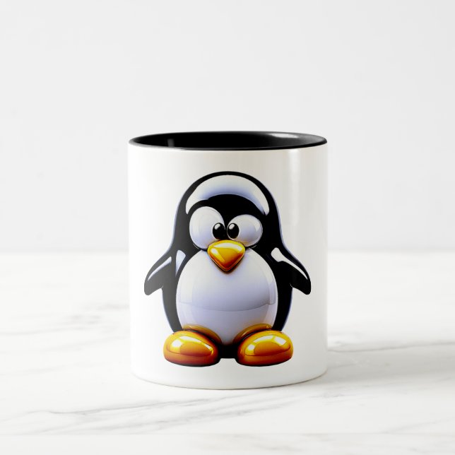 Adorable Penguin Zweifarbige Tasse (Mittel)