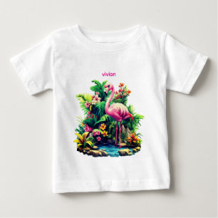 Adorable Personalisiert Flamingo Baby T-shirt