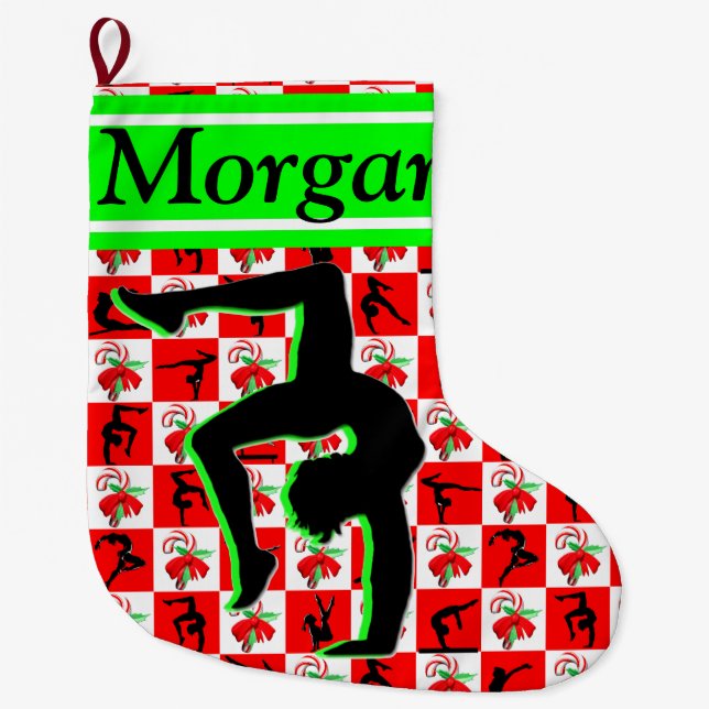 ADORABLE PERSONALISIERT GYMNAST CHRISTMAS STRUMPF GROßER WEIHNACHTSSTRUMPF (Vorderseite)