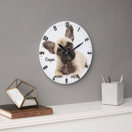 Adorable Personalisiert Hunde Foto Große Wanduhr