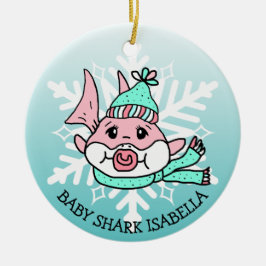Adorable Personalisierte Babyhaie und Schneeflocke Keramik Ornament
