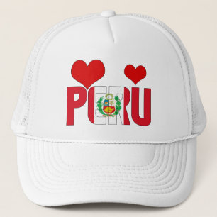 Adorable Peru Flag Herz Patriotic Truckerkappe