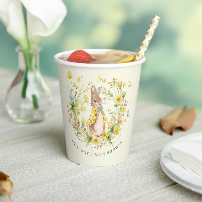 Adorable Peter Rabbit Wildblume Kinderdusche Pappbecher (In Situ)
