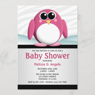 Adorable Pingouin Pingouin Invitations De Douche B