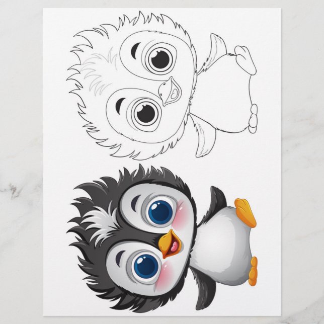 Adorable Pinguinfarbseite (Vorderseite)