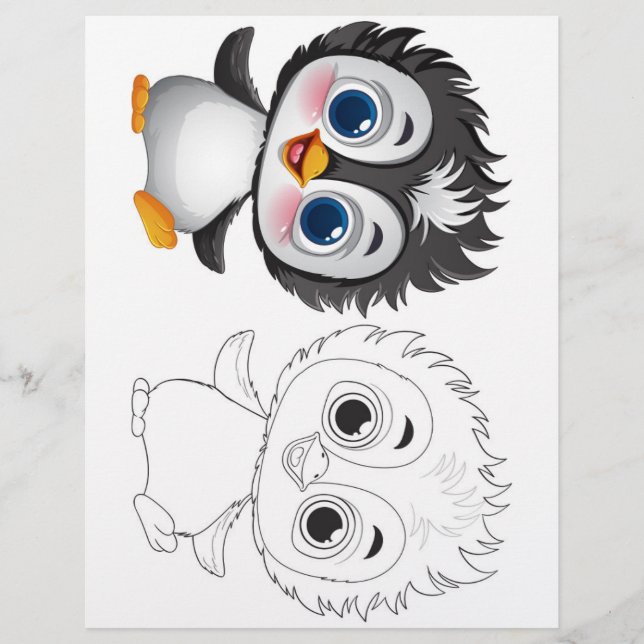 Adorable Pinguinfarbseite Flyer (Vorne)
