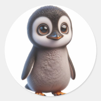 Adorable Pinguinfigur Illustration - Charme Runder Aufkleber