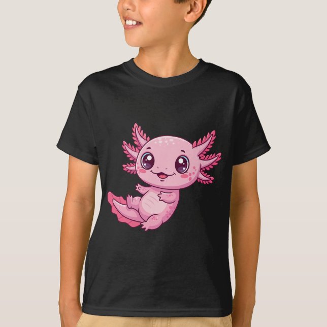 Adorable Pink Axolotl Kids’ T-Shirt  (Devant)