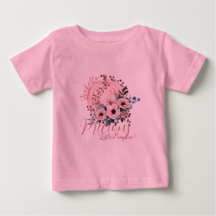 Adorable Pink Floral Pumpkin Herbst Baby Girl T-shirt