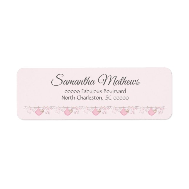 Adorable Pink & Gray Baby Girl Dusche Koordination (Vorne)