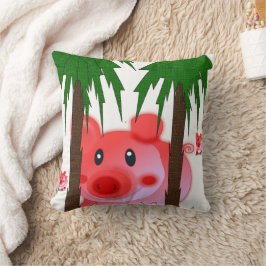 Adorable Pink Pig Throw Pillow Kissen