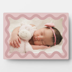 Adorable Pink Squiggly Foto Plaque Fotoplatte