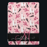 Adorable Pink White Llama Maraca Cactus Floral iPad Pro Hülle<br><div class="desc">Dieses niedliche und lustige Muster ist perfekt für die trendige Frau oder das trendige Mädchen. Auf einem einfachen, rosafarbenen Hintergrund mit handgezeichnet Illustrationen von Bubenlegum-Rosa-, Weiß- und Schwarzlamas, gemusterten Marakas, Kakteen und Blume. Es ist bezaubernd, lustig, spielerisch, einzigartig und cool! ***WICHTIGE HINWEIS FÜR DESIGN: Für individuelle Designanfragen, wie z.B. passende...</div>