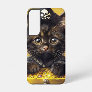 Adorable Pirate Kitten mit Goldener Schatz Samsung Galaxy Hülle